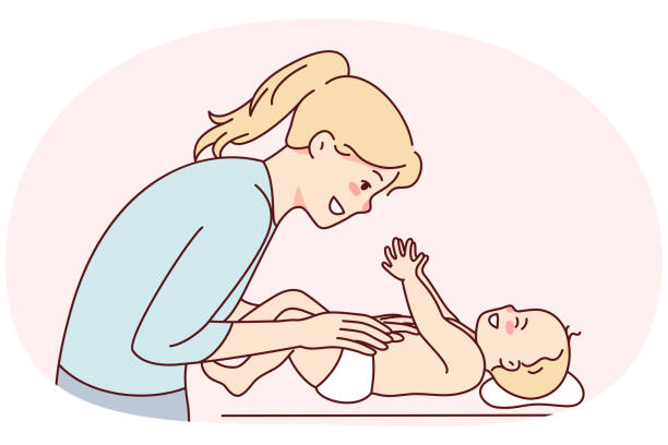 Therapist performing chest physiotherapy on a child