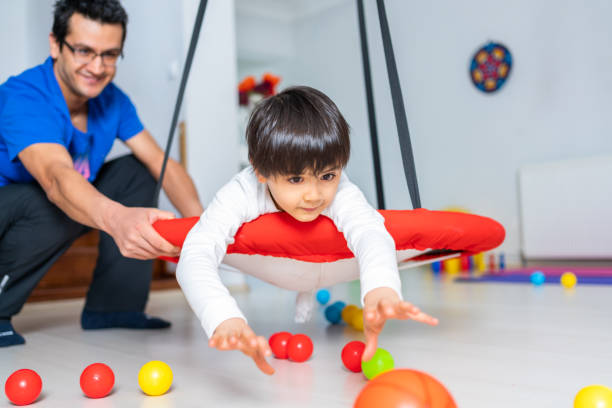Child doing balance exercises