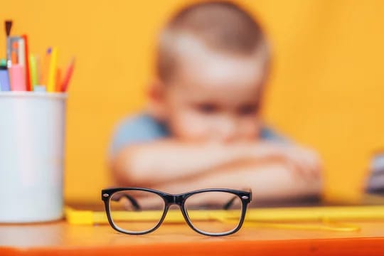 Child receiving visual rehabilitation therapy